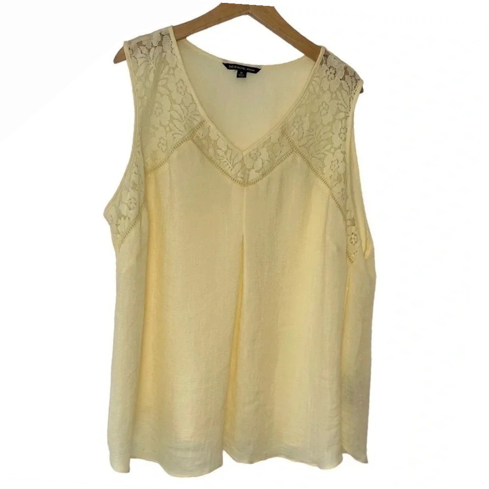 Zac & Rachel woman 2X yellow‎ V-neck sleeveless tunic